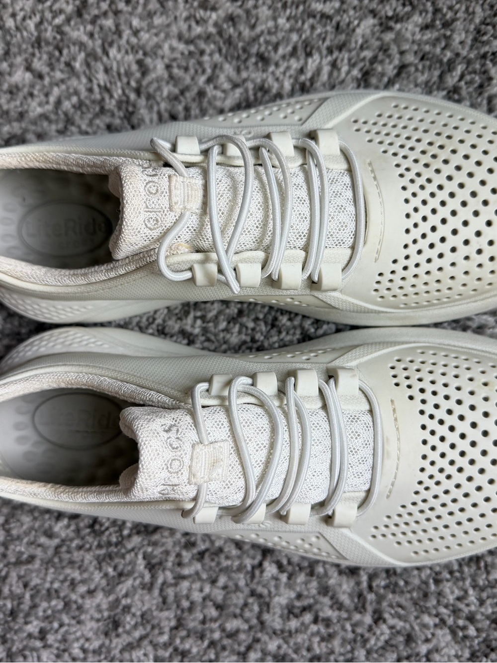 Junior’s Lightweight Perforated Casual Sneakers — Cream